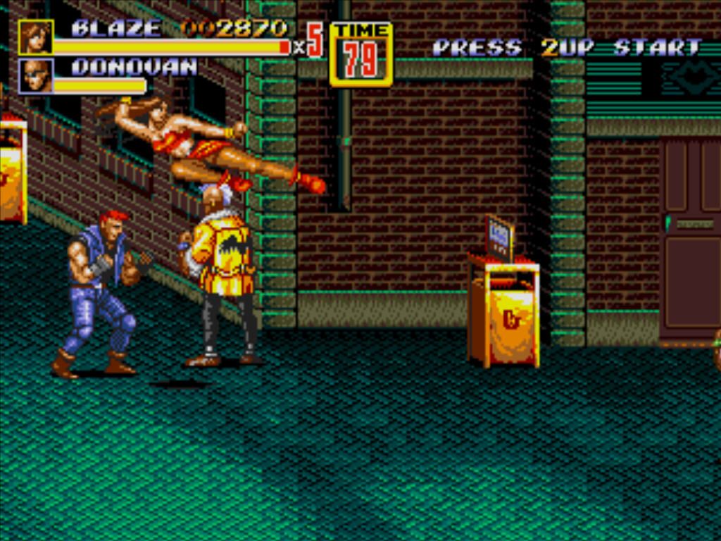 Streets of Rage 2 (Windows) screenshot: Jumping kick