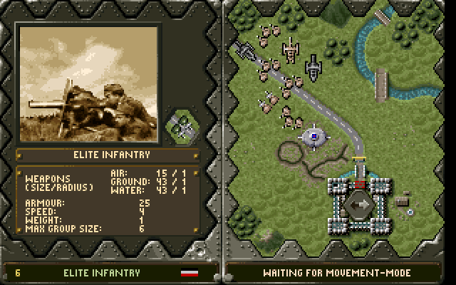 The Great War: 1914-1918 (DOS) screenshot: Elite infantry information screen