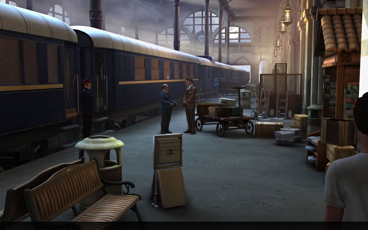 The Raven: Legacy of a Master Thief (Windows) screenshot: Suddenly the game turns back to the very beginning of the game, the moment the trains leaves.