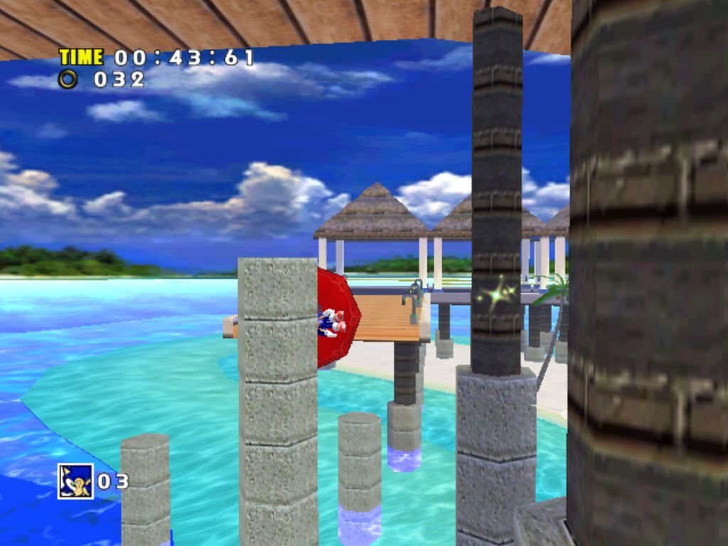 Sonic Adventure DX (Director's Cut) (Windows) screenshot: Bouncing shield