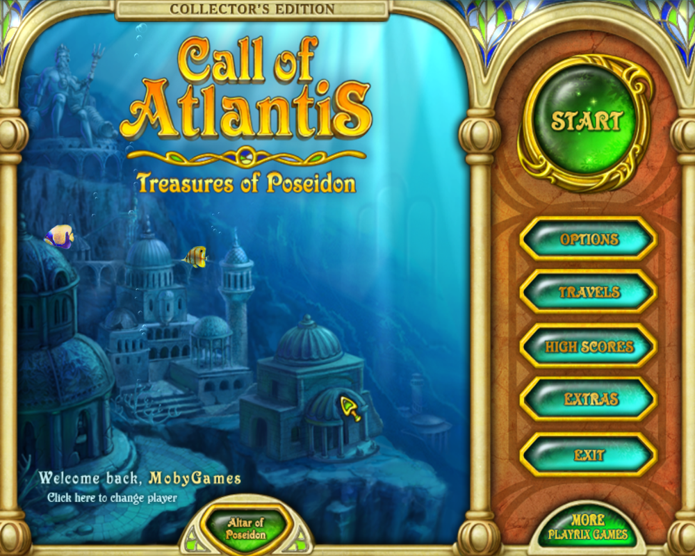 Call of Atlantis: Treasures of Poseidon (Collector's Edition) (Windows) screenshot: Main menu