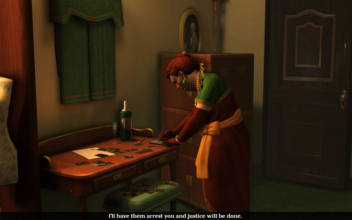 The Raven: Legacy of a Master Thief (Windows) screenshot: Eavesdropping on the baroness