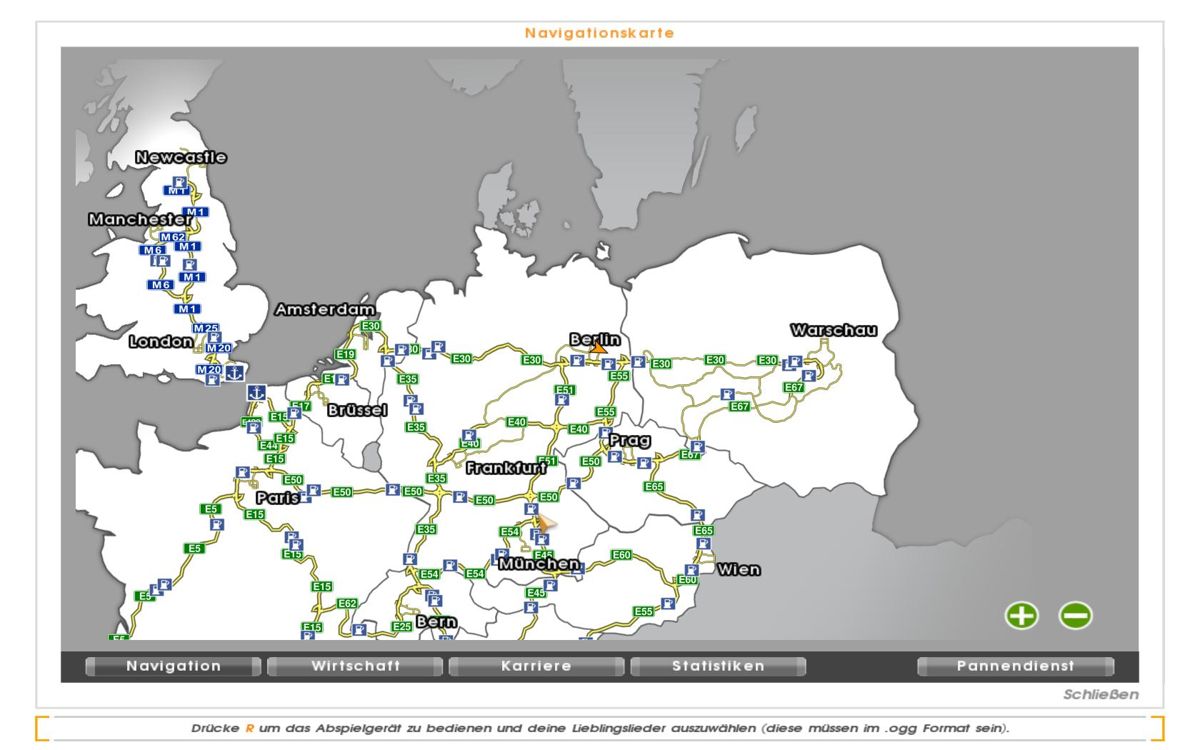 Euro Truck Simulator: Gold Edition (Windows) screenshot: European Map