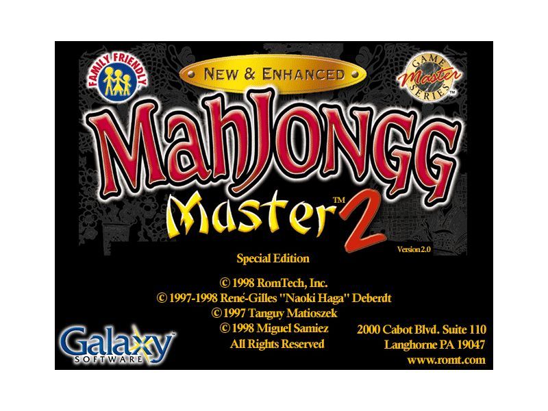 MahJongg Master 2 (Windows) screenshot: The game's title screen. Special Edition version