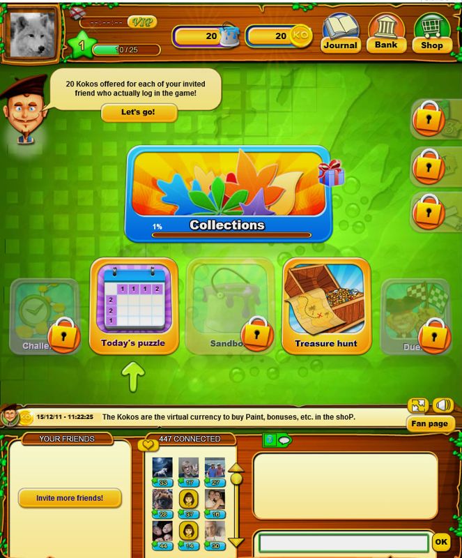 Color Cross Online (Browser) screenshot: Main menu