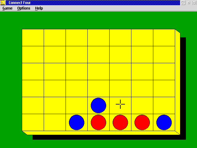 Connect Four (OS/2) screenshot: It's the player's turn.
