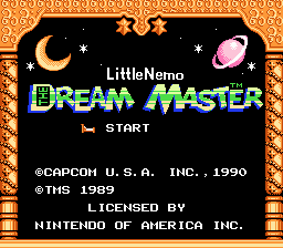Little Nemo: The Dream Master (NES) screenshot: Title screen