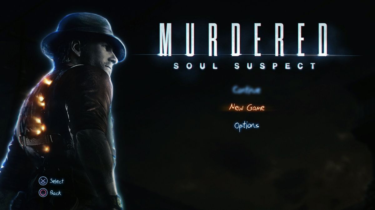 Murdered: Soul Suspect (PlayStation 4) screenshot: Main menu.