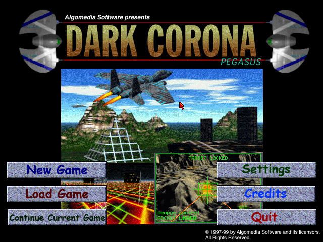 Dark Corona Pegasus (Windows) screenshot: Title screen