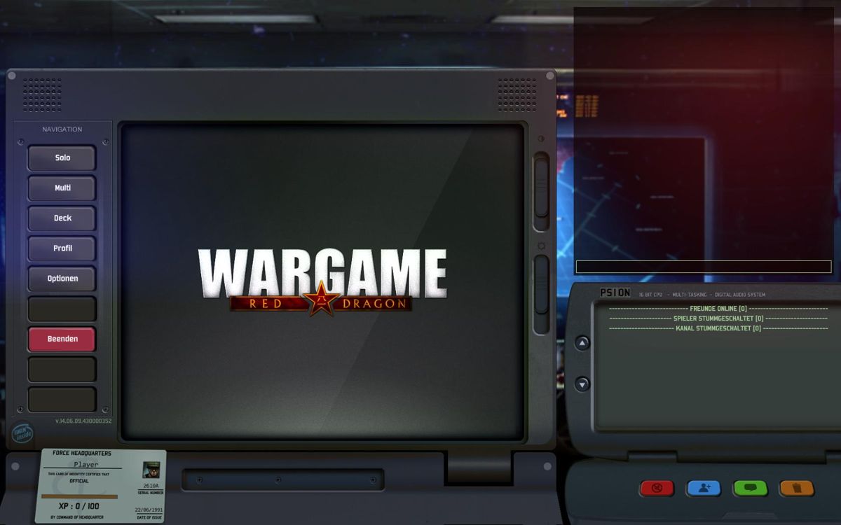 Wargame: Red Dragon (Windows) screenshot: Main game screen