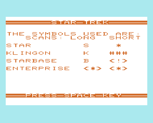 Cassette 50 (VIC-20) screenshot: Star Trek