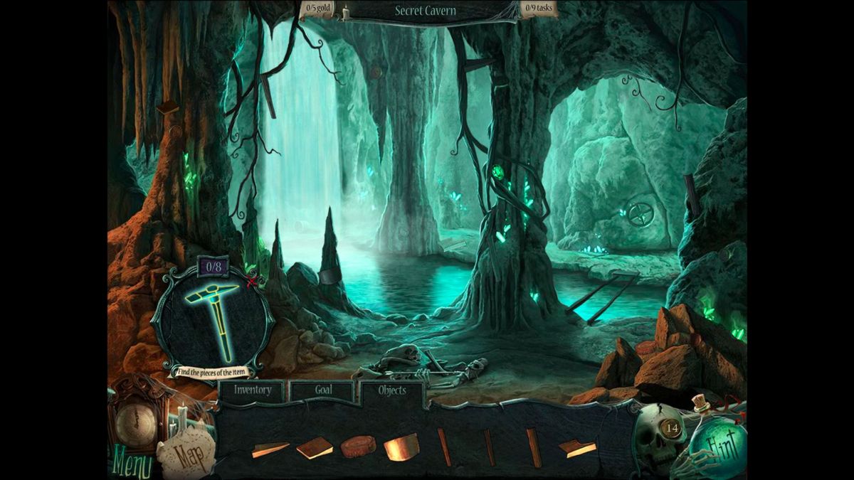 Curse at Twilight: Thief of Souls (Macintosh) screenshot: Secret Cavern - object pieces