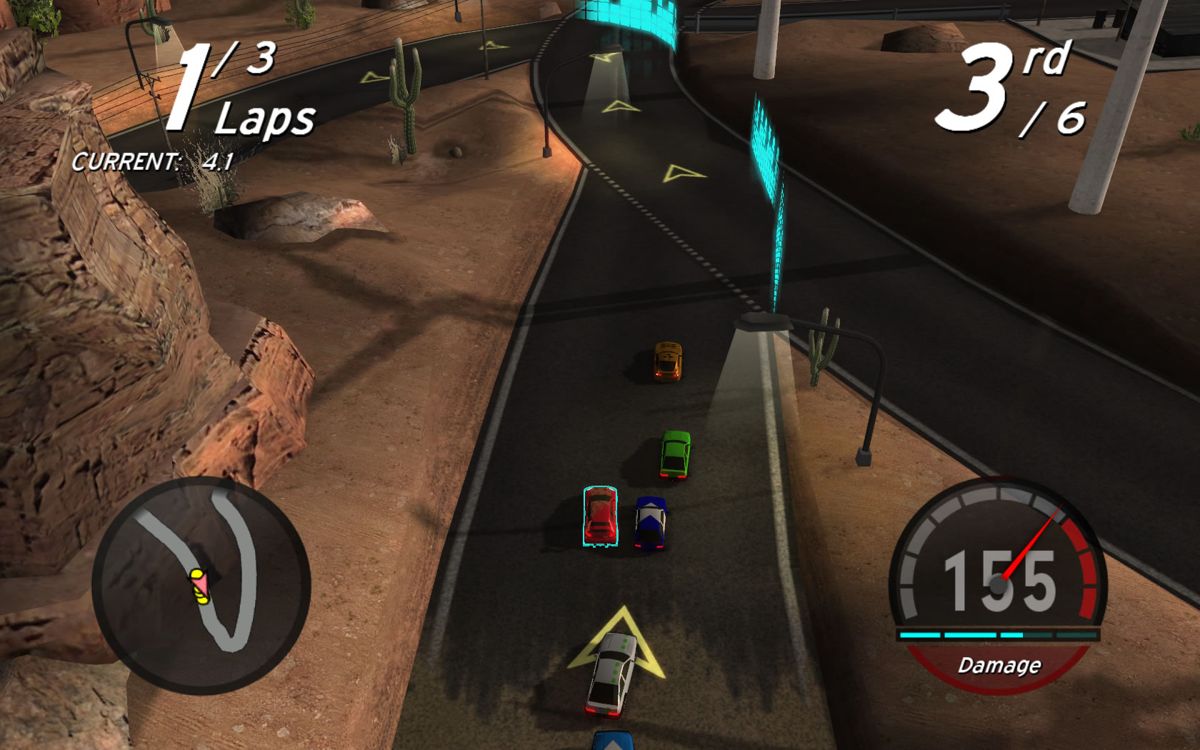 Little Racers Street (Windows) screenshot: The glow shows your nitro is charging.