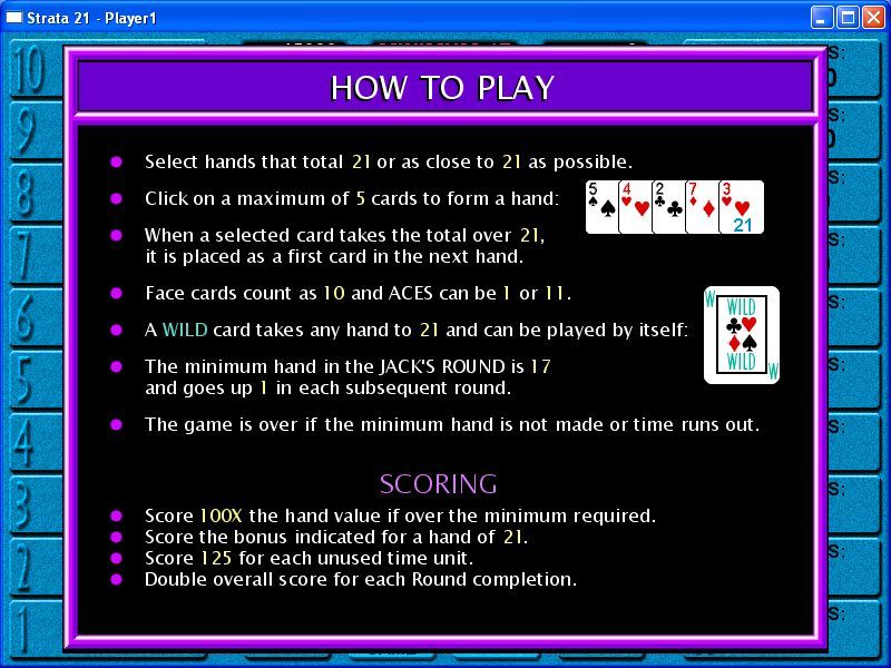 Strata 21 (Windows) screenshot: The game's rules