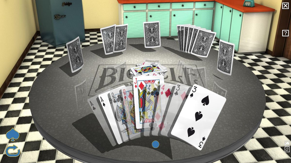 Bicycle Crazy 8's (Windows) screenshot: Selecting a one of three available cards