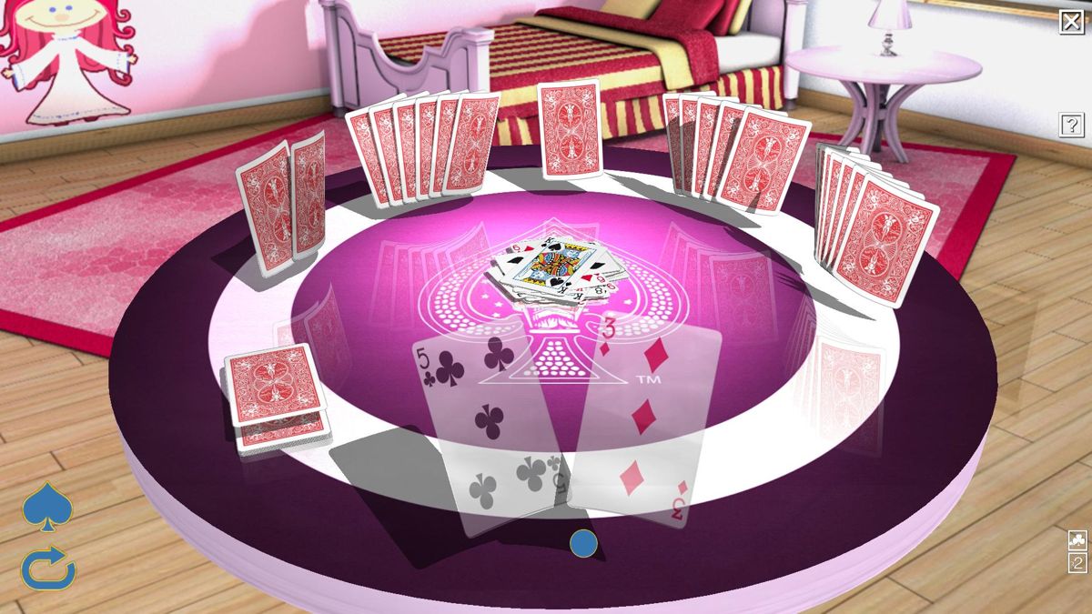 Bicycle Crazy 8's (Windows) screenshot: Getting a card from the deck because of absence of Spades and Kings