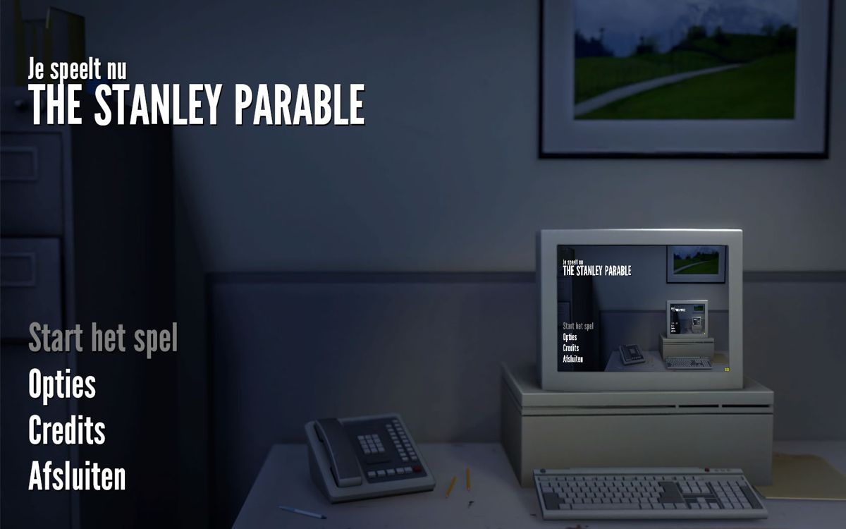 The Stanley Parable (Windows) screenshot: Main menu (Dutch version)