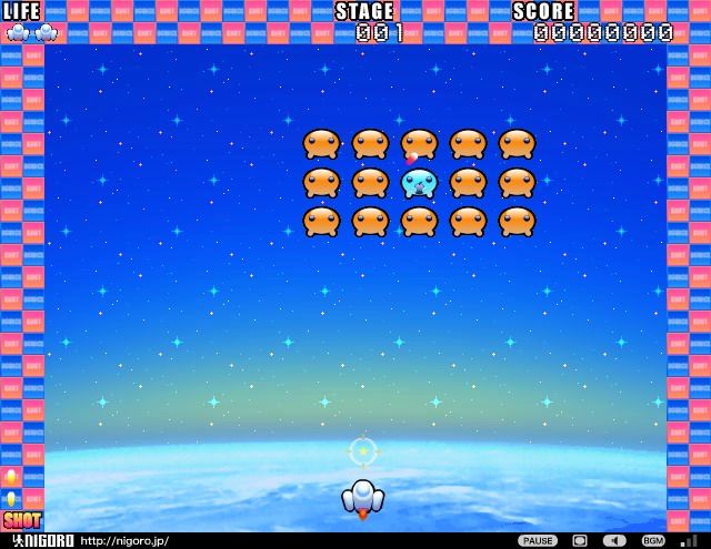 Bounce Shot (Browser) screenshot: Starting the game on stage 1.
