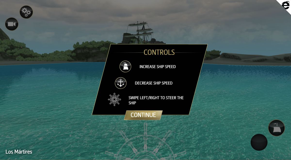 Assassin's Creed: Pirates (Browser) screenshot: Overview of the controls