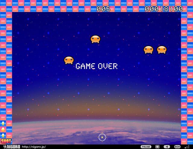 Bounce Shot (Browser) screenshot: Game Over