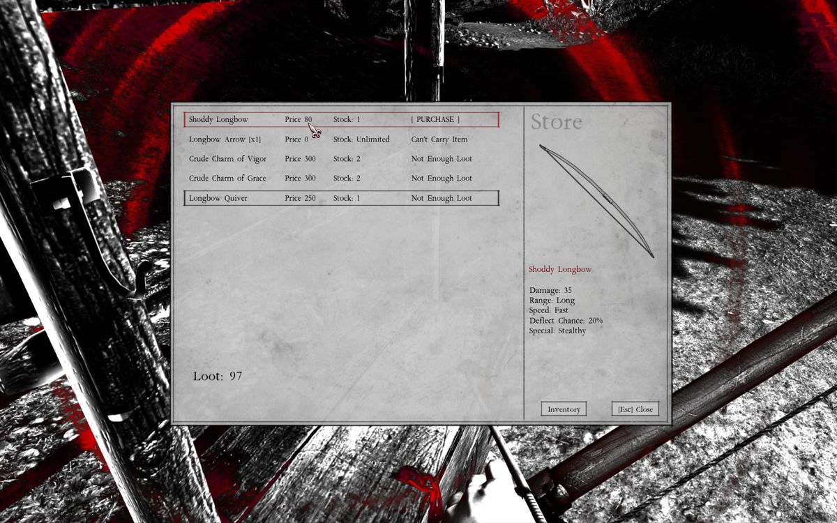 Betrayer (Windows) screenshot: At the shop