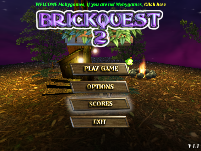 Brickquest 2 (Windows) screenshot: Title and main menu