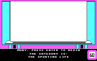 Win, Lose or Draw: Second Edition (DOS) screenshot: The category is "the sporting life".