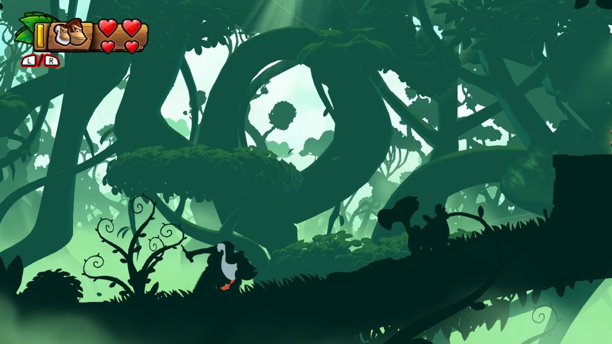 Donkey Kong Country: Tropical Freeze (Wii U) screenshot: A wonderful Limbo-style stage