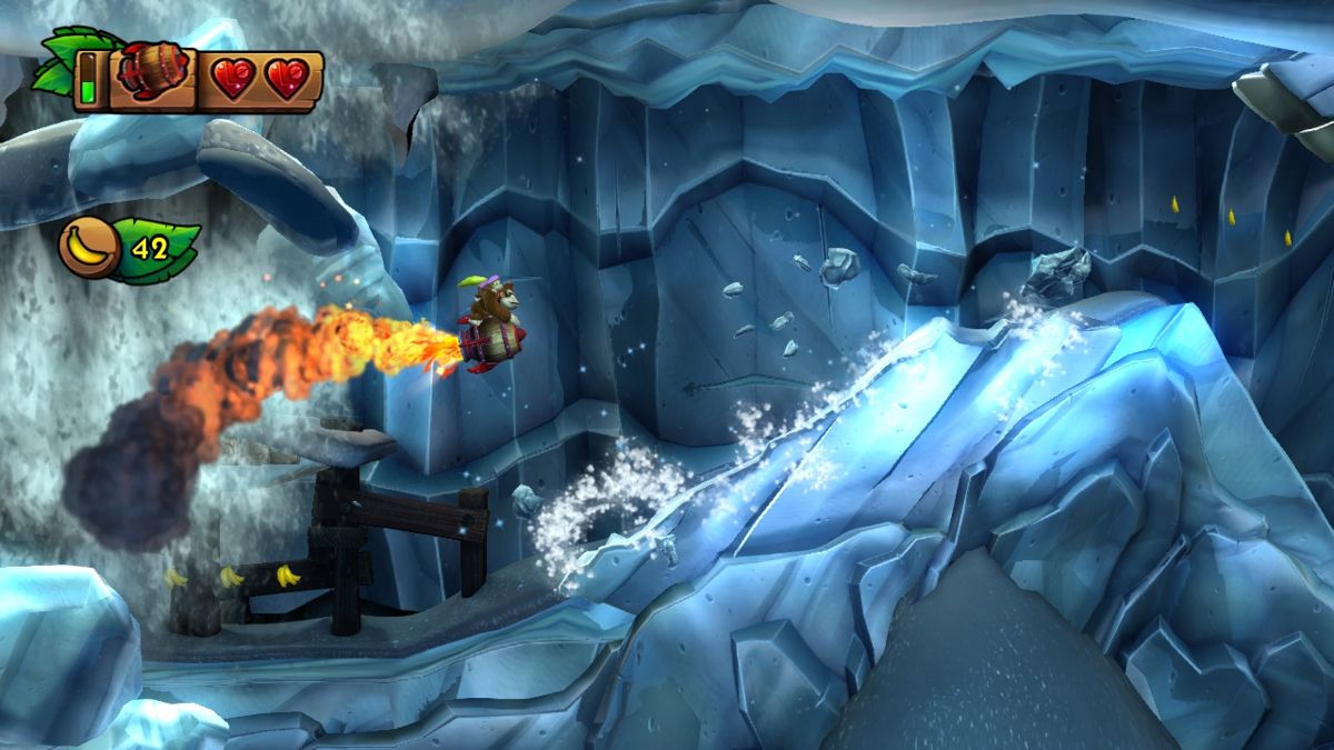 Donkey Kong Country: Tropical Freeze (Wii U) screenshot: These rocket stages are possibly the most fun