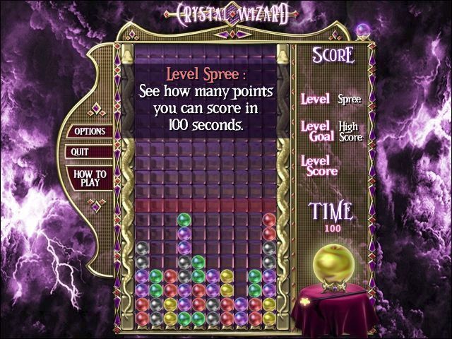 Crystal Wizard (Windows) screenshot: The objectives at the start of the SPREE bonus level