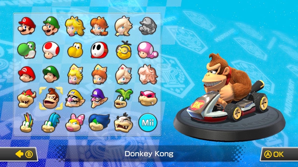 Mario Kart 8 (Wii U) screenshot: Character Selection