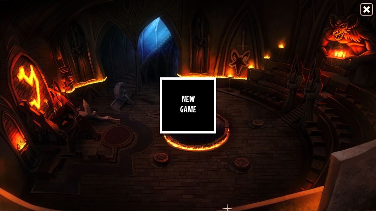 Yesterday: Origins (Windows) screenshot: The game loads to this simple screen to start a new game. When the player restarts there is a second panel containing a symbol which means restart.