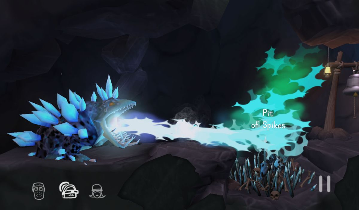 The Cave (Android) screenshot: This monster shows you cannot pass.