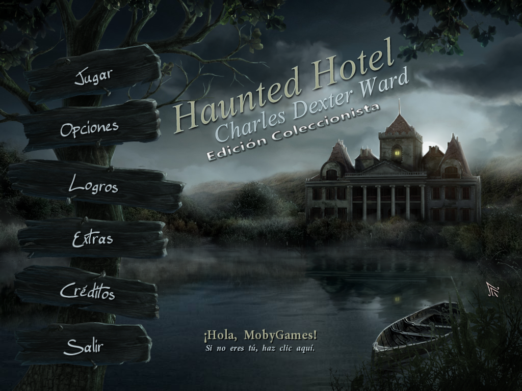 Haunted Hotel: Charles Dexter Ward (Collector's Edition) (Windows) screenshot: Title and main menu (Spanish)