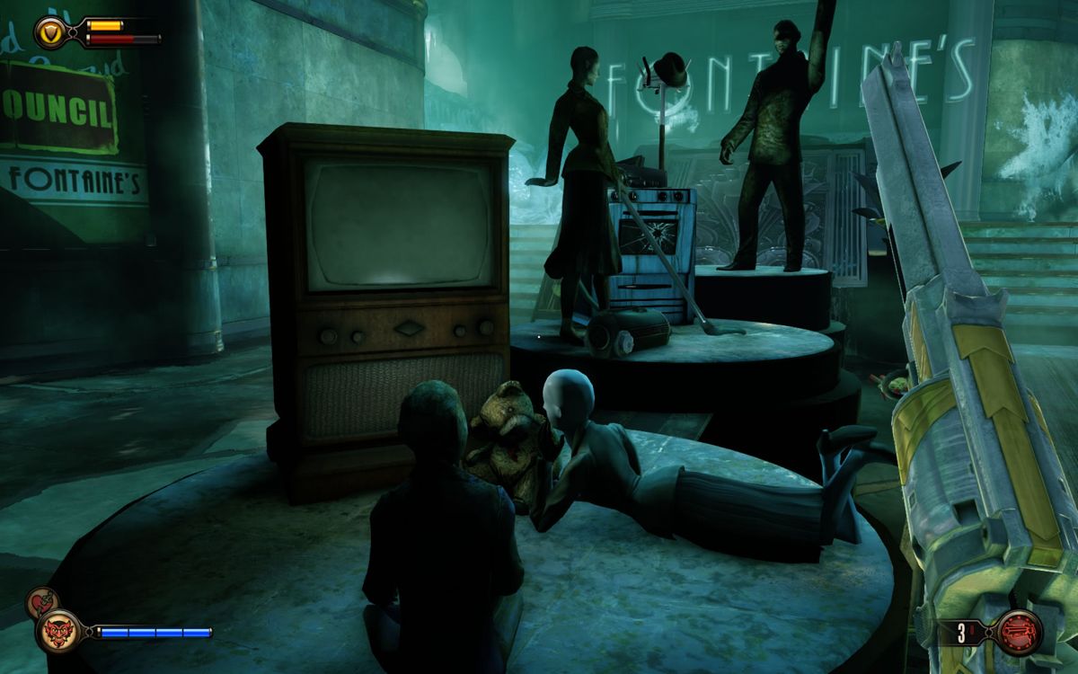 BioShock Infinite: Burial at Sea - Episode One (Windows) screenshot: In this part you first get access to guns and plasmids again.