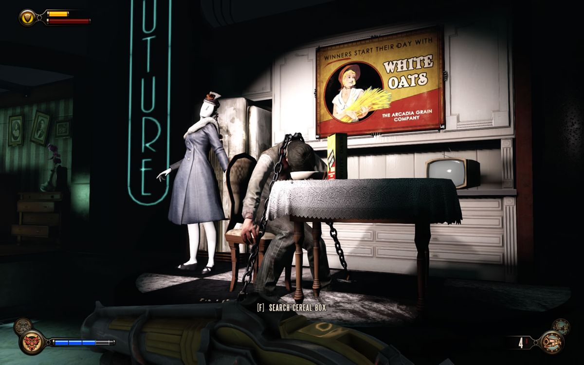 BioShock Infinite: Burial at Sea - Episode One (Windows) screenshot: As usual, you are rewarded for carefully going through the detailed surroundings.