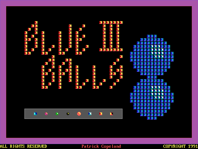 Blue Balls (DOS) screenshot: The game's title screen