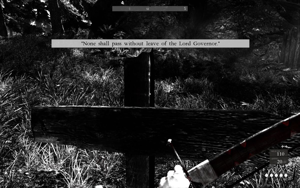 Betrayer (Windows) screenshot: Read inscriptions on graves and signs.