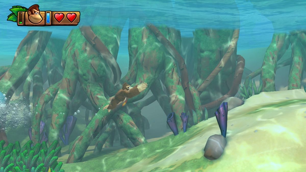 Donkey Kong Country: Tropical Freeze (Wii U) screenshot: Swimming is back