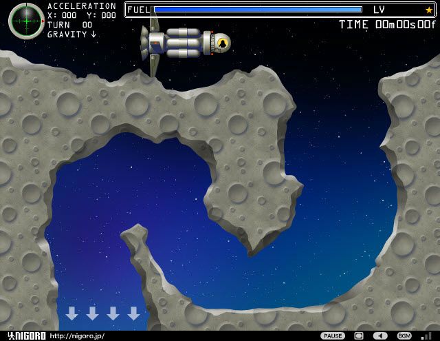 Space Capstar II (Browser) screenshot: Arriving to the hole