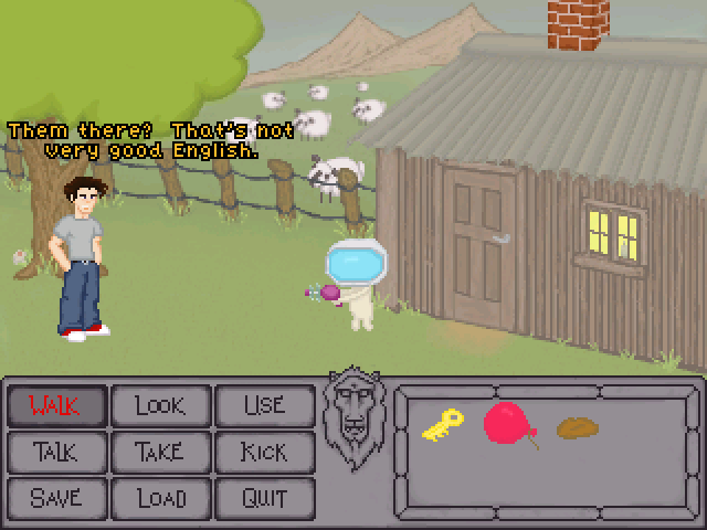 Danny Dread is on Call (Windows) screenshot: A nearby farm with a kid in a costume