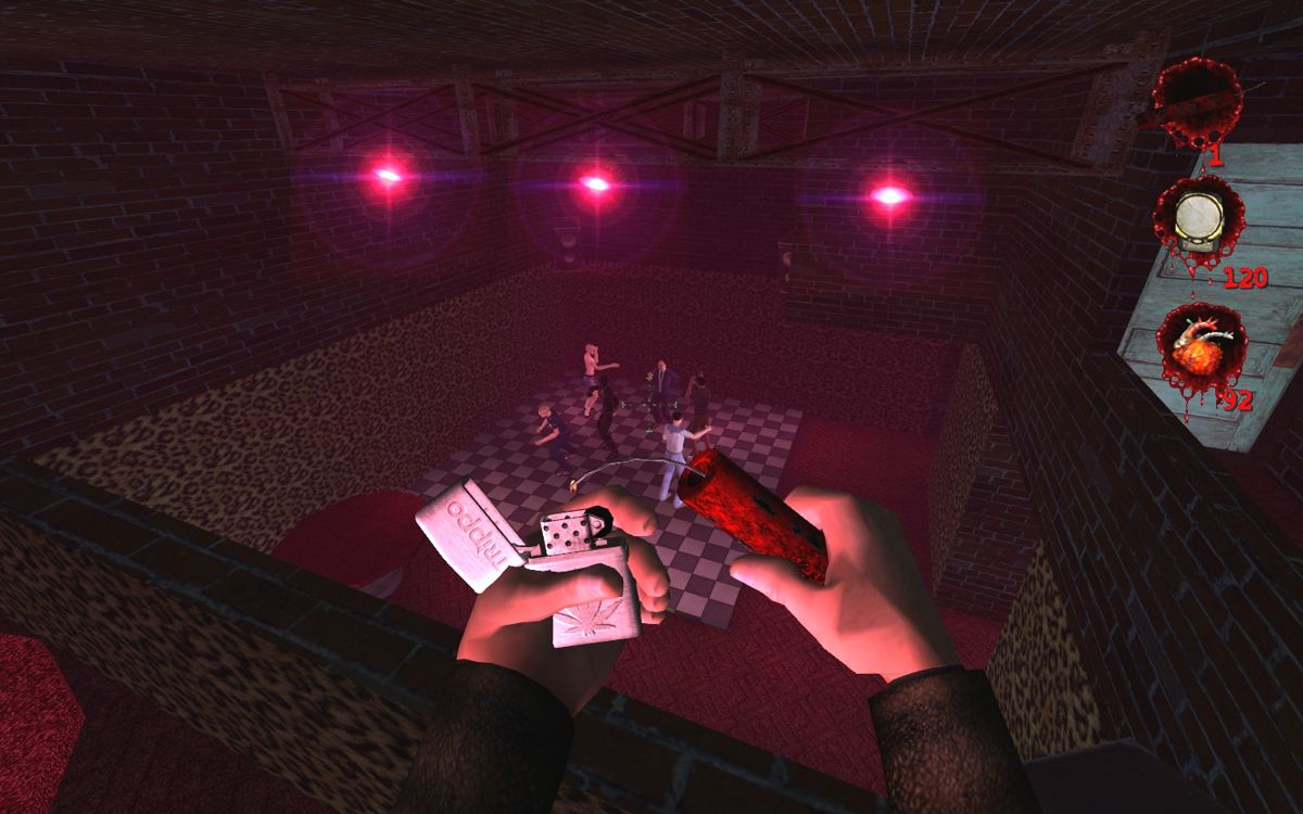 Postal²: Complete (Windows) screenshot: Blowing up the dancers with dynamite.