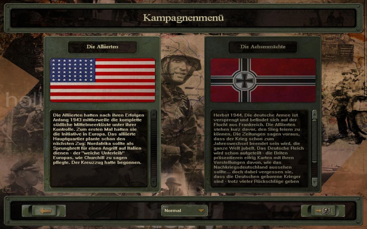 Blitzkrieg 2: Liberation (Windows) screenshot: Choose your side