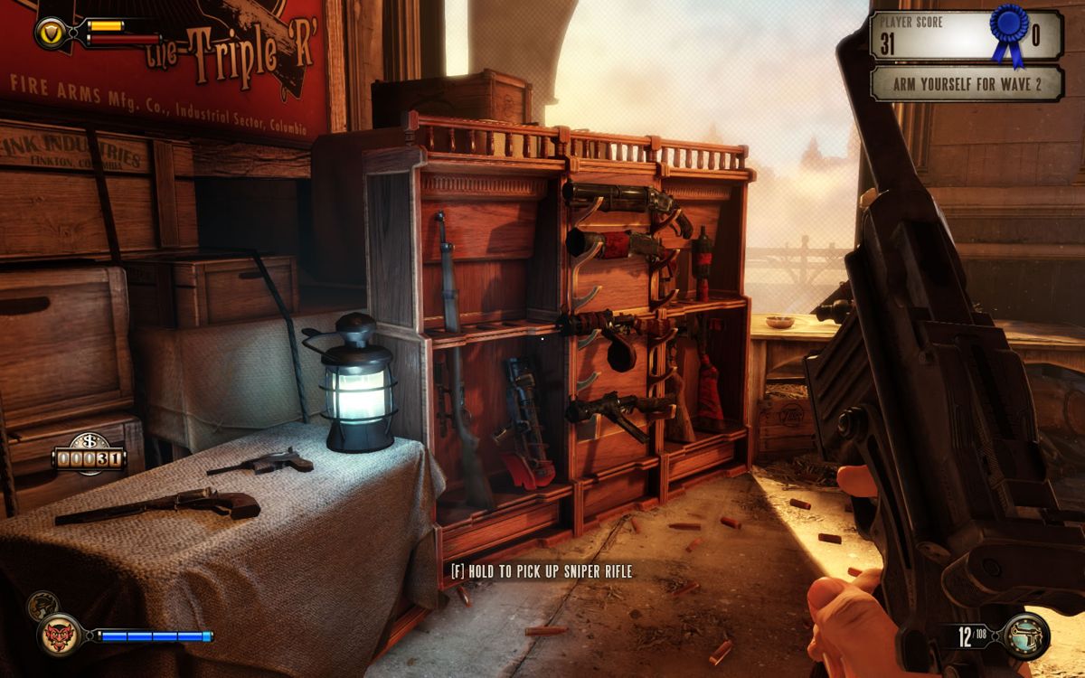BioShock Infinite: Clash in the Clouds (Windows) screenshot: Restock weapons between waves.