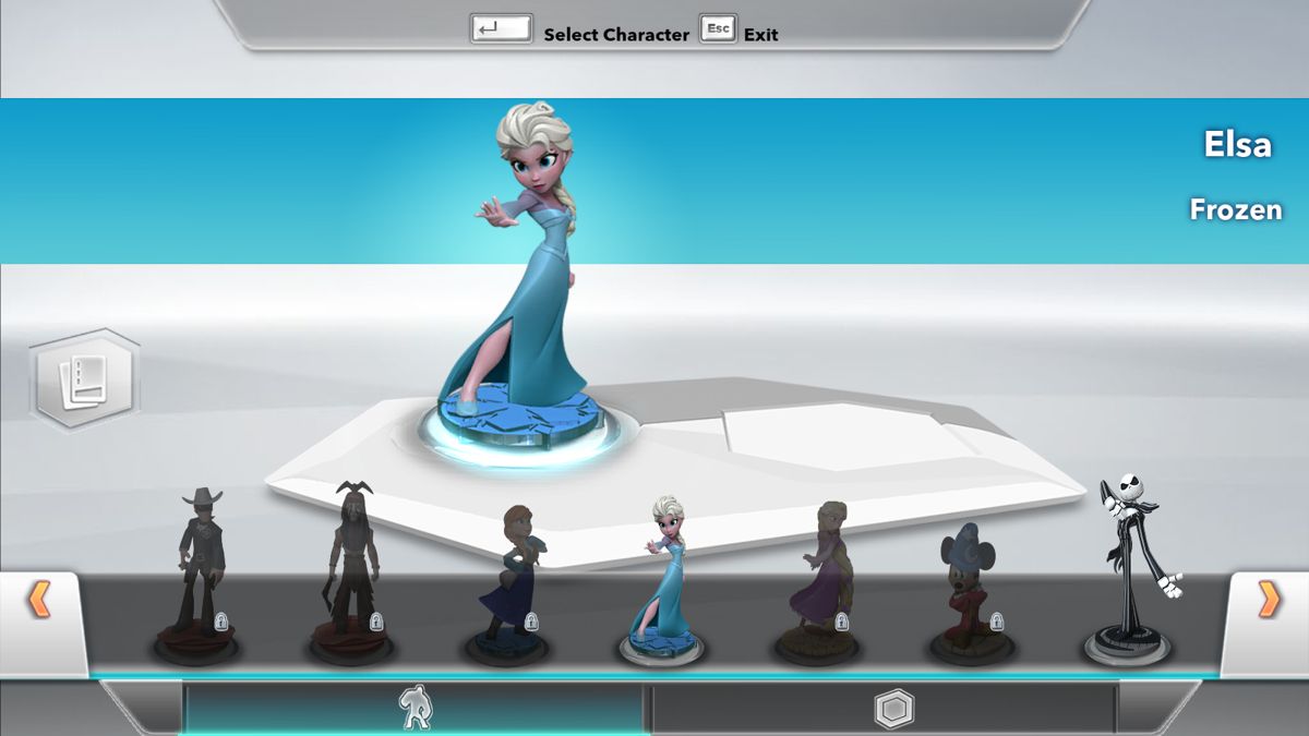Disney Infinity: Elsa (Windows) screenshot: Elsa figure on the virtual base