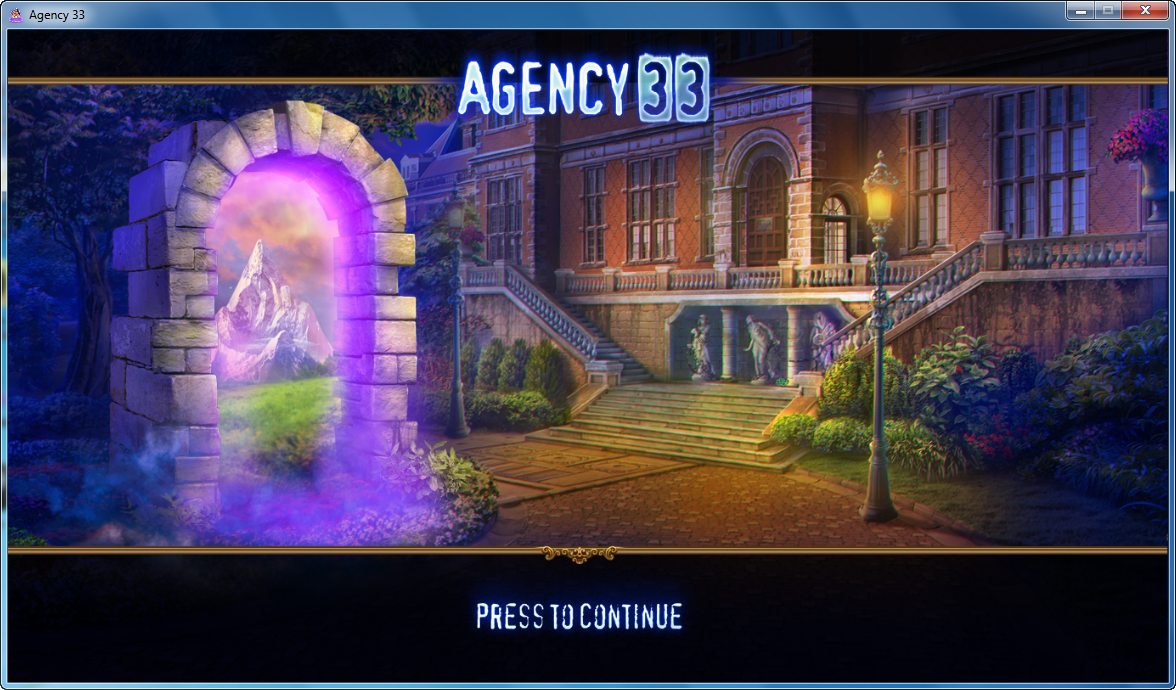 Agency 33 (Windows) screenshot: Title screen (Windowed)