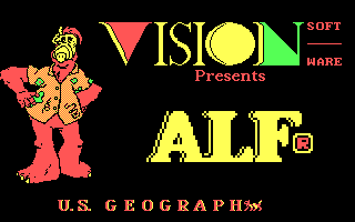 ALF's U.S. Geography (DOS) screenshot: Title screen.