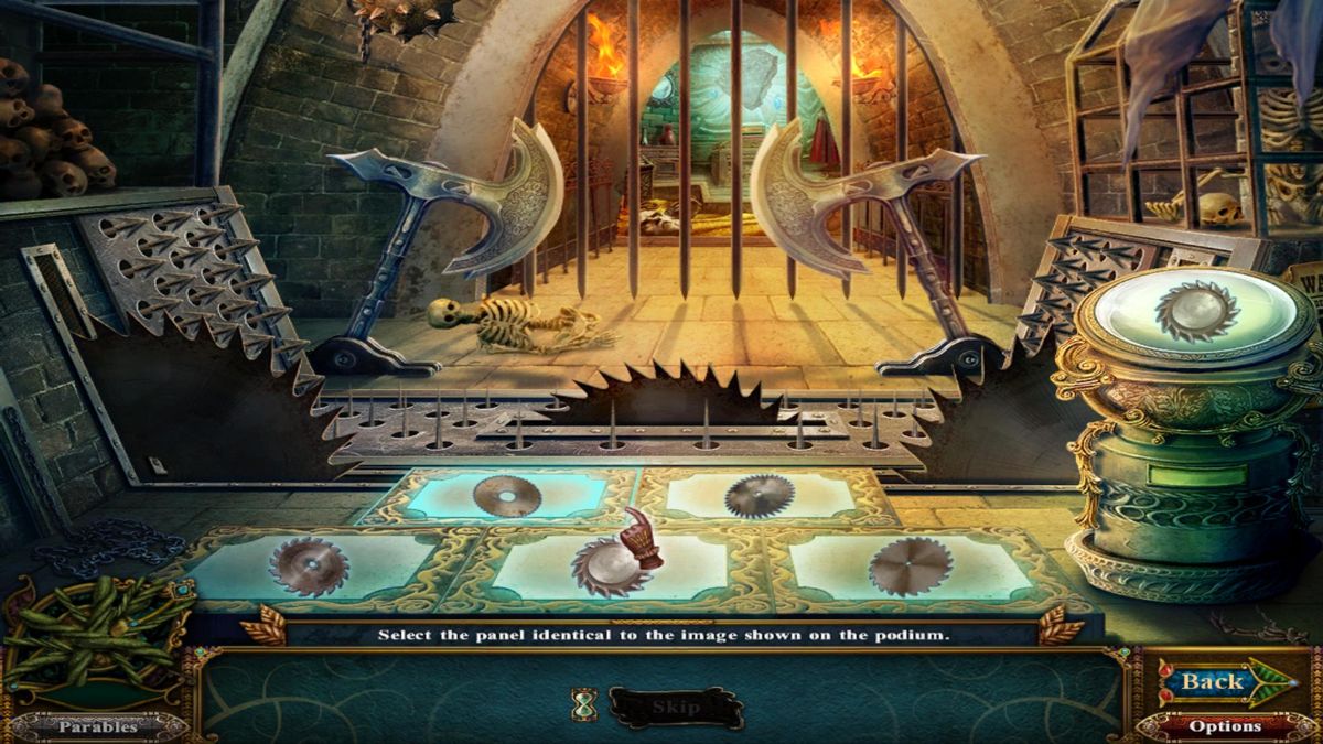 Dark Parables: Jack and the Sky Kingdom (Windows) screenshot: Secret passageway with traps