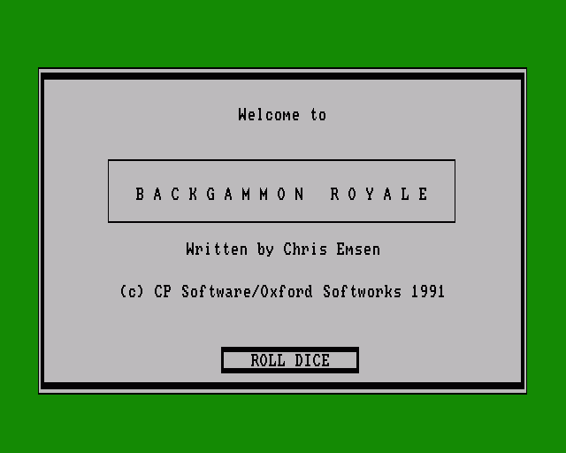 Backgammon Royale (Amiga) screenshot: Title Screen