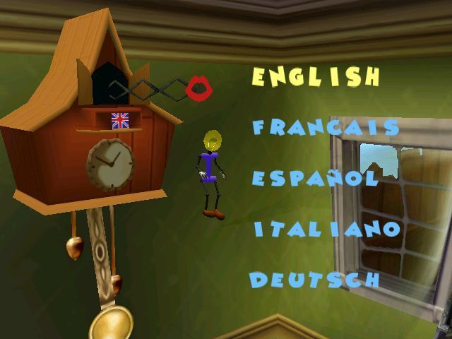 Disney's Donald Duck: Goin' Quackers (Windows) screenshot: Though the game is the UK version it still offers a choice of languages